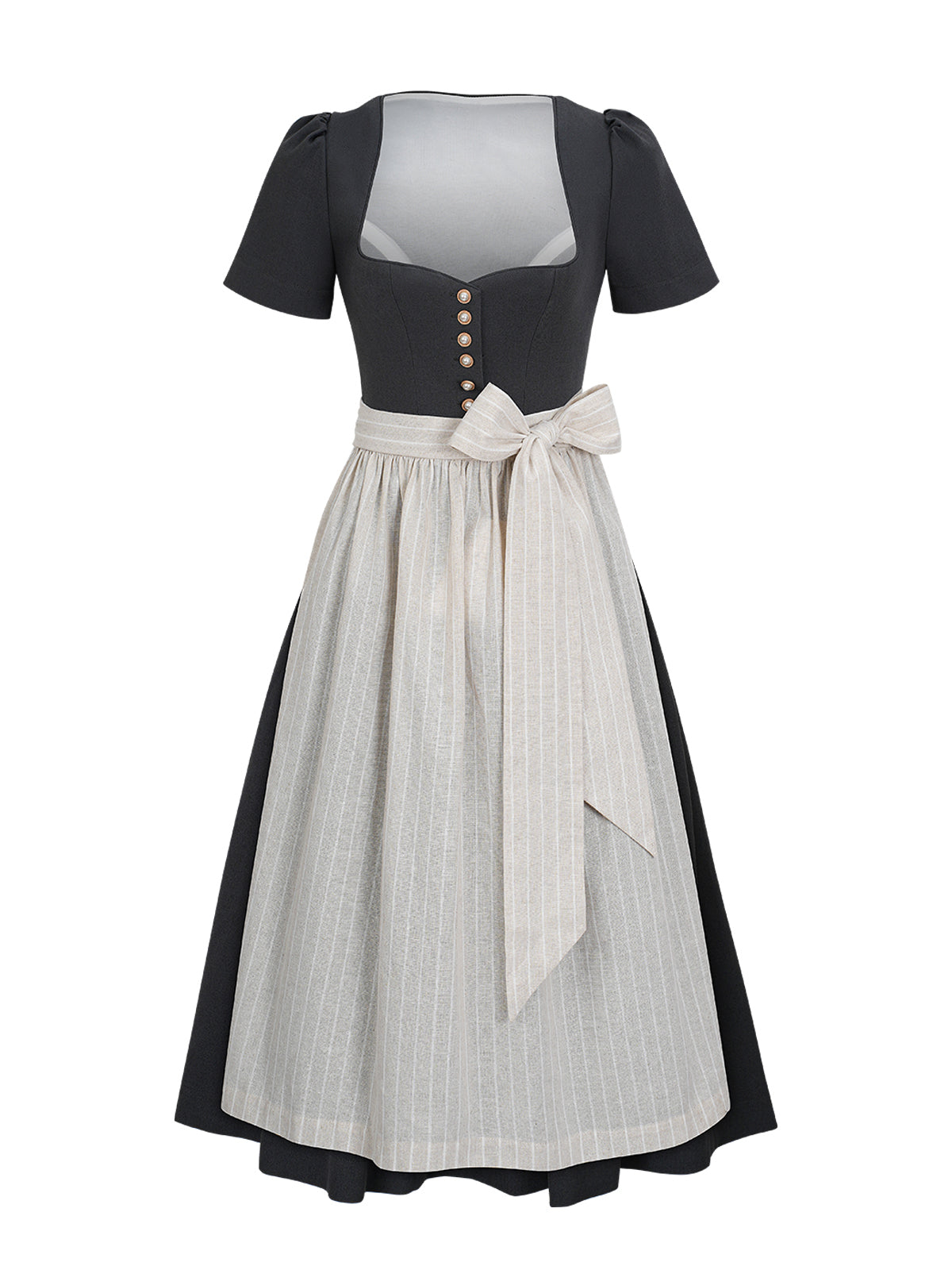 Šedý výstřih srdce dirndl ava